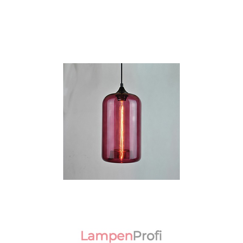 Pendelleuchte im Flaschendesign, 1-flammig, mit transparentem Schirm