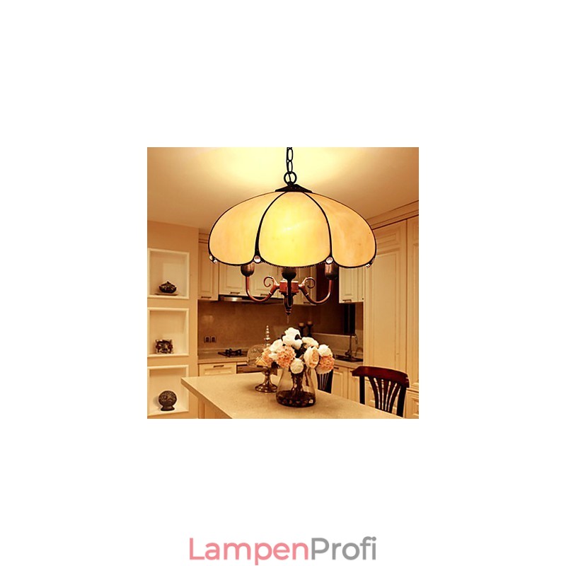 Europäischer ländlicher kreativer Kunst-Buntglas-Kronleuchter, der alte Wege wiederherstellt, Lampenlicht