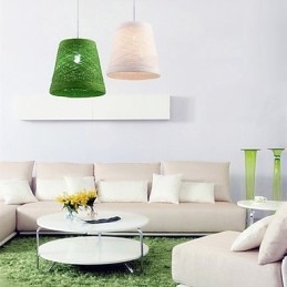 Moderne ländliche Cany Art gewebte Rattan-Einzelkopf-Hängelampe