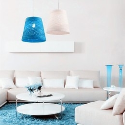 Moderne ländliche Cany Art gewebte Rattan-Einzelkopf-Hängelampe