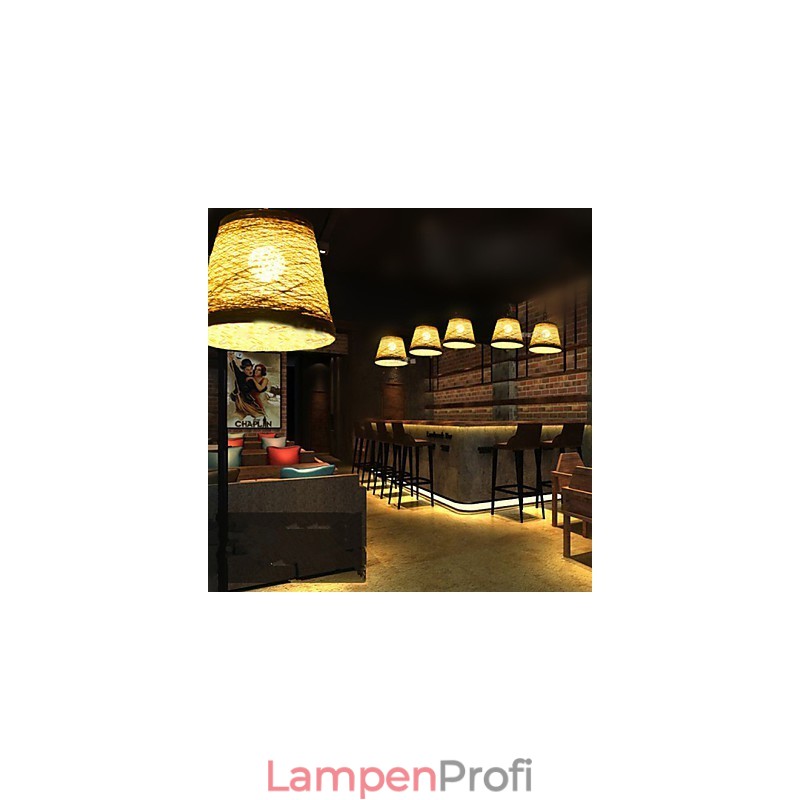 Moderne ländliche Cany Art gewebte Rattan-Einzelkopf-Hängelampe