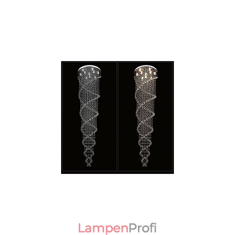 Deckenleuchter Pendelleuchte Leuchten mit K9 Kristall Doppelspirale D70CM H300CM