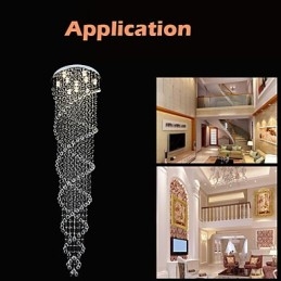 Deckenleuchter Pendelleuchte Leuchten mit K9 Kristall Doppelspirale D70CM H300CM