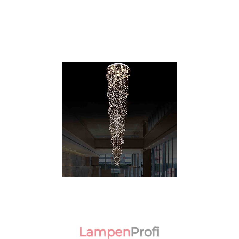 Deckenleuchter Pendelleuchte Leuchten mit K9 Kristall Doppelspirale D70CM H300CM