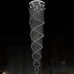 Deckenleuchter Pendelleuchte Leuchten mit K9 Kristall Doppelspirale D70CM H300CM