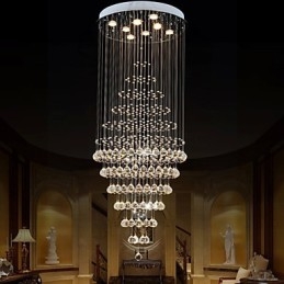 Moderne Kristall Kronleuchter Beleuchtung Pendelleuchte Deckenleuchte Leuchten mit 8 Glühbirnen H180CM