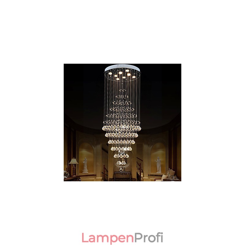 Moderne Kristall Kronleuchter Beleuchtung Pendelleuchte Deckenleuchte Leuchten mit 8 Glühbirnen H180CM