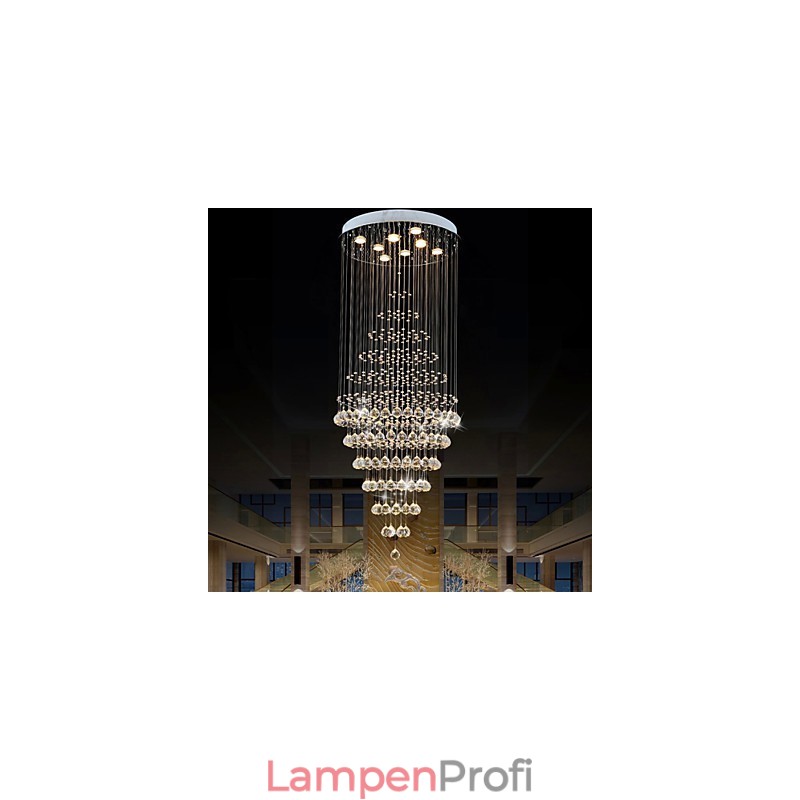 Moderne Kristall Kronleuchter Beleuchtung Pendelleuchte Deckenleuchte Leuchten mit 8 Glühbirnen H180CM