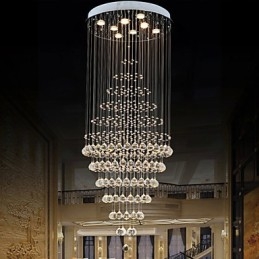 Moderne Kristall Kronleuchter Beleuchtung Pendelleuchte Deckenleuchte Leuchten mit 8 Glühbirnen H180CM