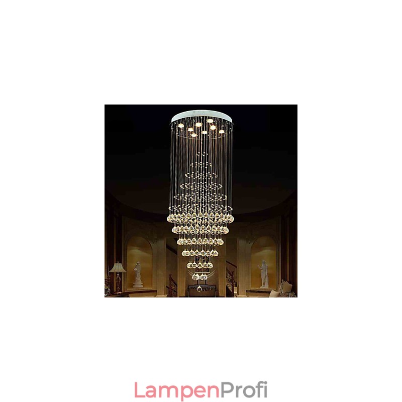 Moderne Kristall Kronleuchter Beleuchtung Pendelleuchte Deckenleuchte Leuchten mit 8 Glühbirnen H180CM