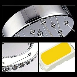 Pendelleuchten Deckenleuchte Kronleuchter Beleuchtung Rund 4 Ringe Großer Ring Bernstein Kristall und andere Klare Kristalle