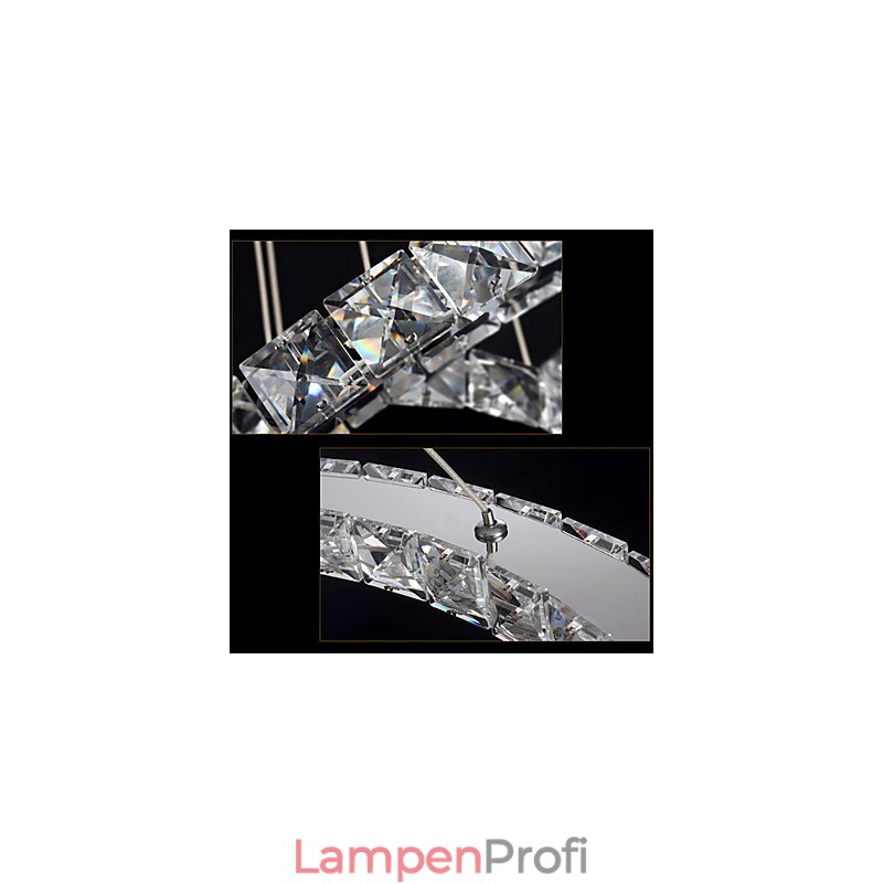 Pendelleuchten Deckenleuchte Kronleuchter Beleuchtung Rund 4 Ringe Großer Ring Bernstein Kristall und andere Klare Kristalle