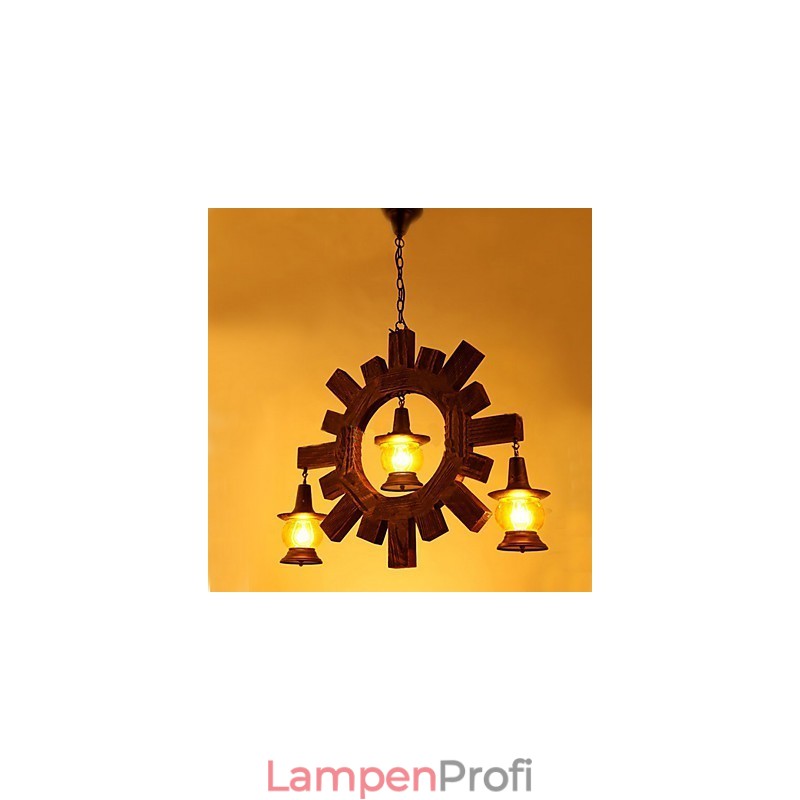 Antiker Holz Kronleuchter American Country Iiving Lampe Lampe