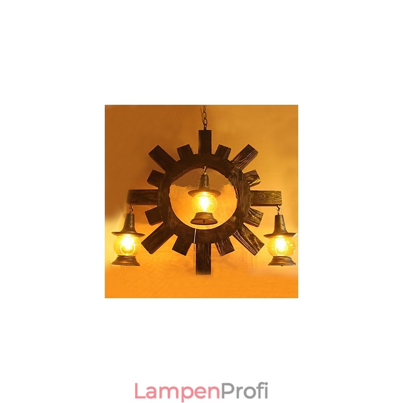 Antiker Holz Kronleuchter American Country Iiving Lampe Lampe