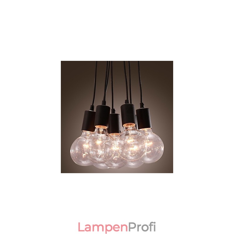 Modernes Zuhause 7 Kopf Edison Glühbirne Licht Loft Glaskugel Pendelleuchte