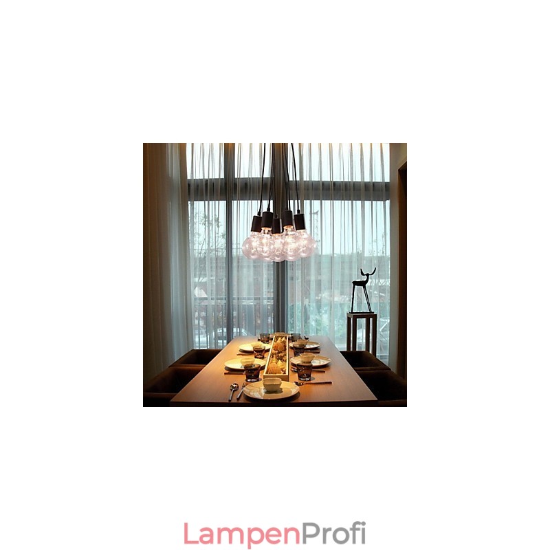 Modernes Zuhause 7 Kopf Edison Glühbirne Licht Loft Glaskugel Pendelleuchte