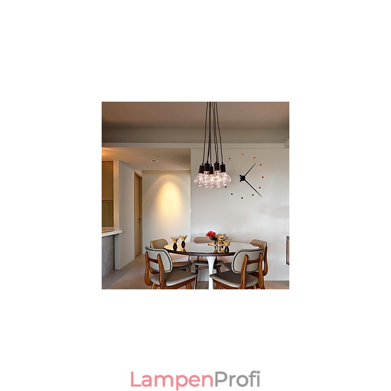 Modernes Zuhause 7 Kopf Edison Glühbirne Licht Loft Glaskugel Pendelleuchte