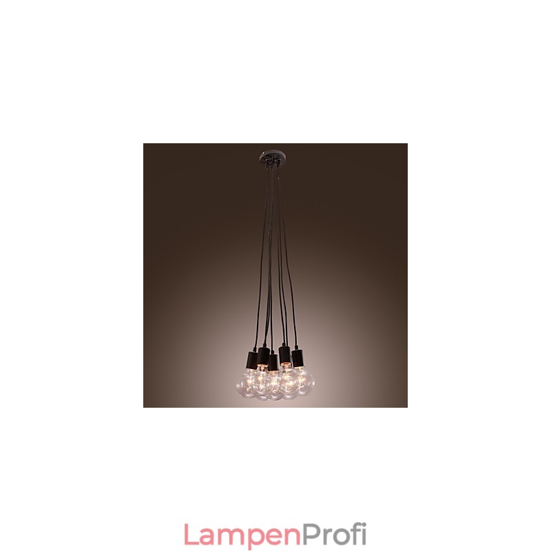Modernes Zuhause 7 Kopf Edison Glühbirne Licht Loft Glaskugel Pendelleuchte