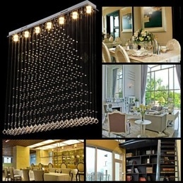 K9 Kristall Pendelleuchte Hängedraht Kronleuchter Beleuchtung Deckenleuchte Indoor Cafe