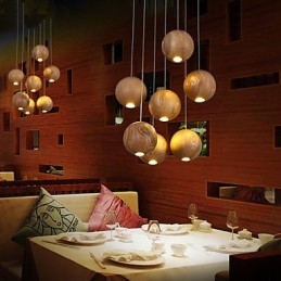 Pendelleuchten Mini-Stil Laterne Holz Bambus