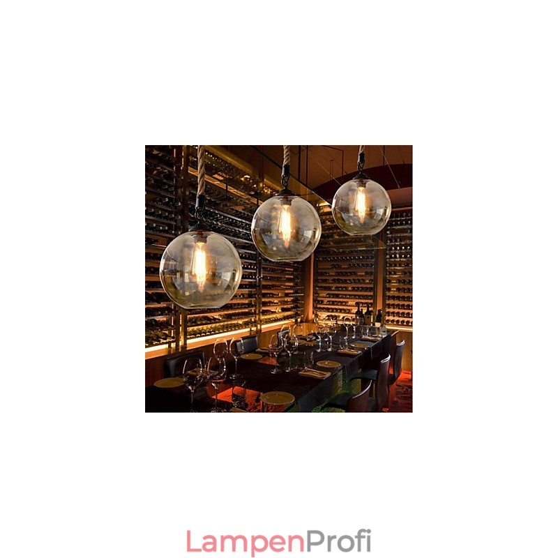 Loft Amerikanischen Seil Retro Beleuchtung Lichter Glas Pendelleuchte