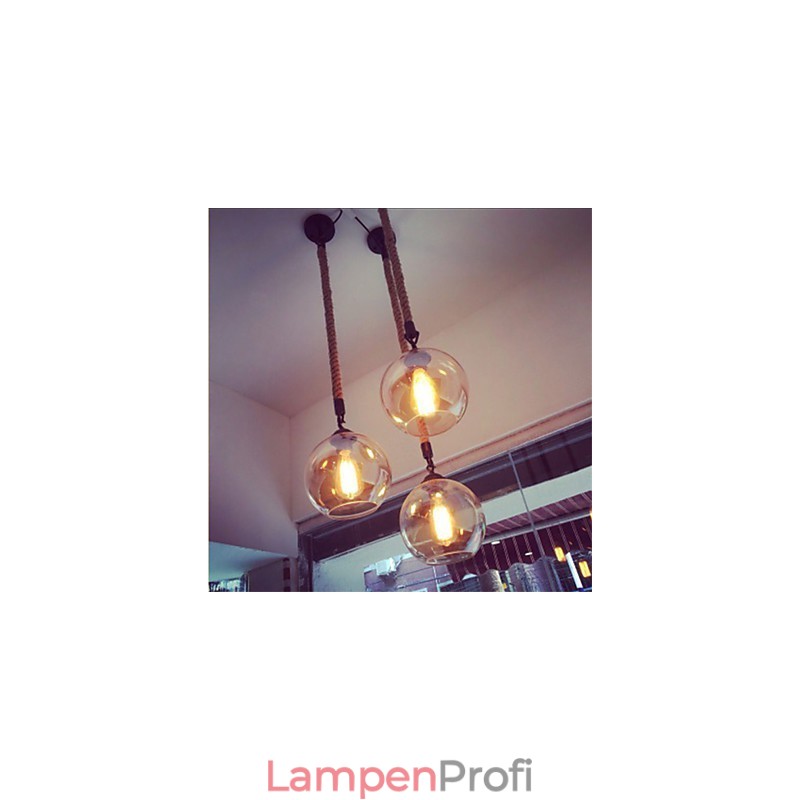 Loft Amerikanischen Seil Retro Beleuchtung Lichter Glas Pendelleuchte