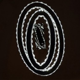 Moderne Kristall-Pendelleuchte mit ovalem Doppelring für