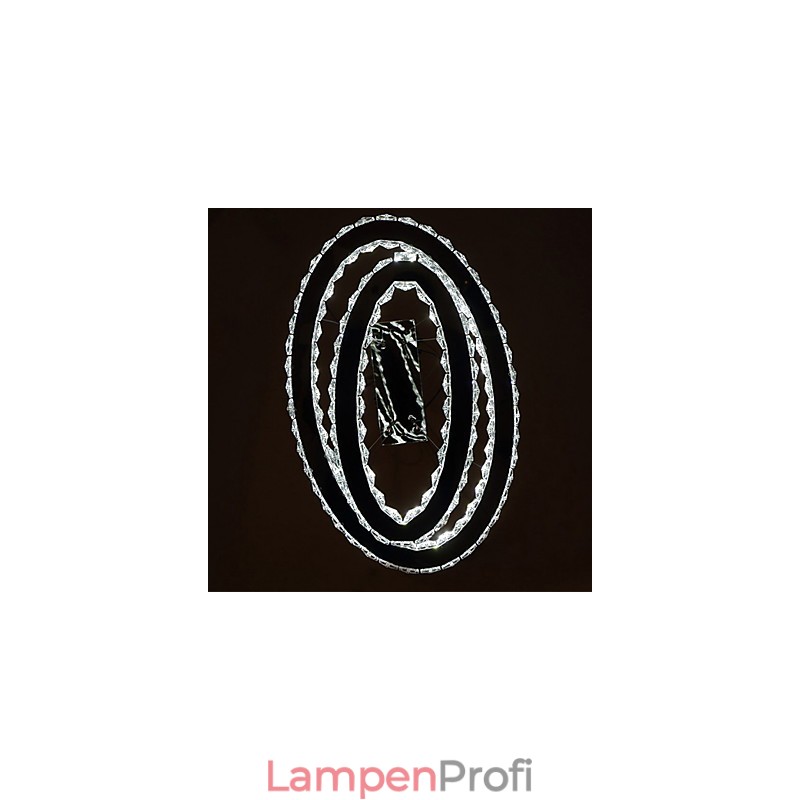 Moderne Kristall-Pendelleuchte mit ovalem Doppelring für