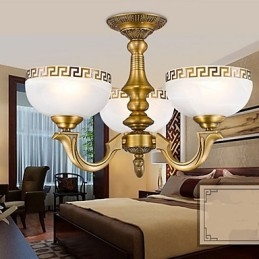 Vollkupferlampe Marmor Esszimmer Original Moderner Kupfer Kronleuchter