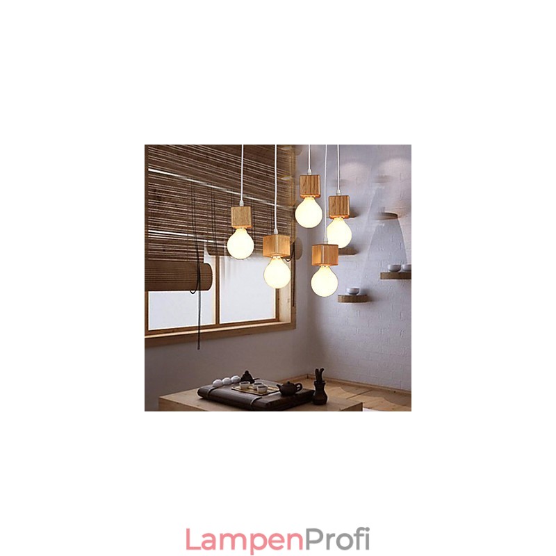 Nordische Massivholz Quadratische Lampenfassung Sitzende Droplight Lampe Licht