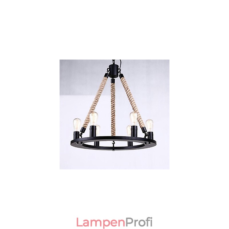 Pendelleuchte 6 Lichter Landhausstil Schmiedeeisen