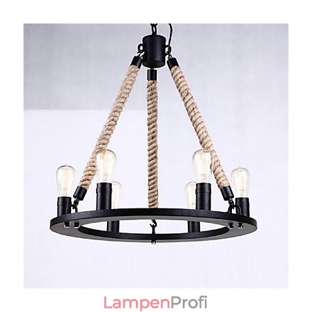 Pendelleuchte 6 Lichter Landhausstil Schmiedeeisen Pendelleuchte 6 Lichter Landhausstil Schmiedeeisen