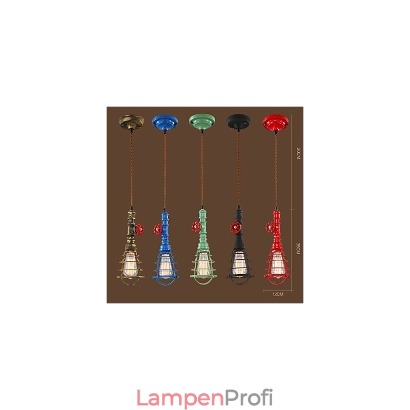 E26 Vintage Pendelleuchte Wasserpfeifen Design Leuchten