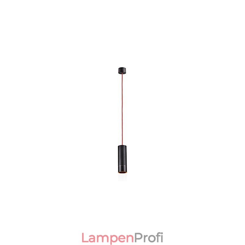 1-flammige Mini-Pendelleuchte, schwarz eloxiert mit Aluminium
