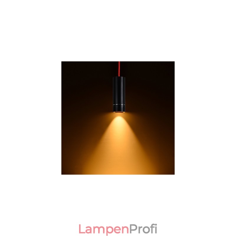 1-flammige Mini-Pendelleuchte, schwarz eloxiert mit Aluminium