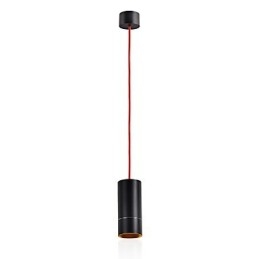 1-flammige Mini-Pendelleuchte, schwarz eloxiert mit Aluminium