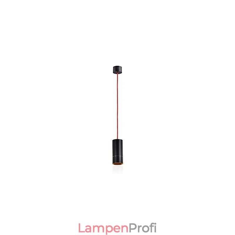 1-flammige Mini-Pendelleuchte, schwarz eloxiert mit Aluminium