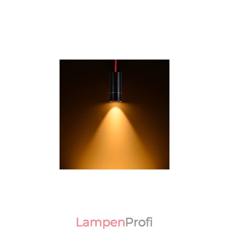1-flammige Mini-Pendelleuchte, schwarz eloxiert mit Aluminium