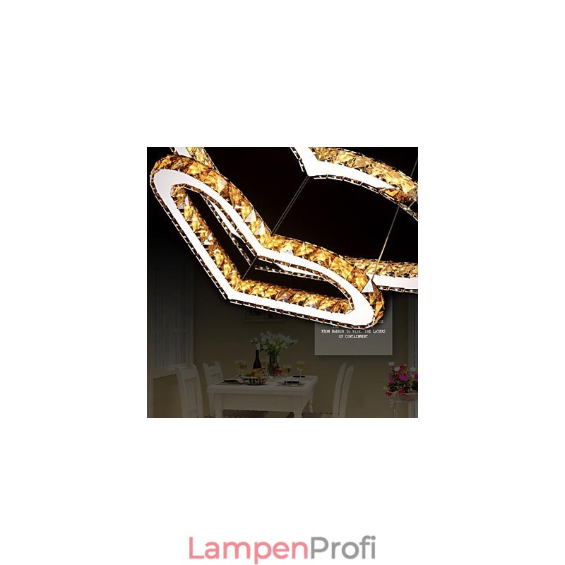 Pendelleuchte Kronleuchter Licht Transparent ODER Bernstein K9 Kristall Doppel Herzförmige Deckenleuchten Lichter