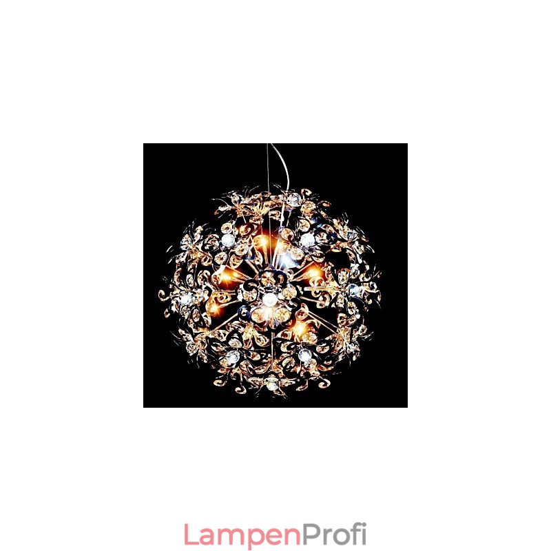 Moderne zeitgenössische Chrom Kristall Pendelleuchte