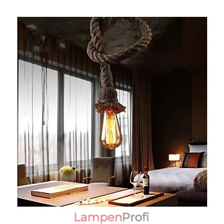 Kreativer Kronleuchter aus Hanfseil