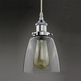 Moderne Chrom Glas Vintage Industrie Retro Fitting Edison Pendelleuchte Cafe Veranda Licht