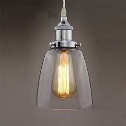 Moderne Chrom Glas Vintage Industrie Retro Fitting Edison Pendelleuchte Cafe Veranda Licht