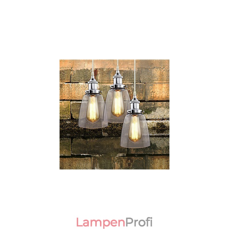 Moderne Chrom Glas Vintage Industrie Retro Fitting Edison Pendelleuchte Cafe Veranda Licht