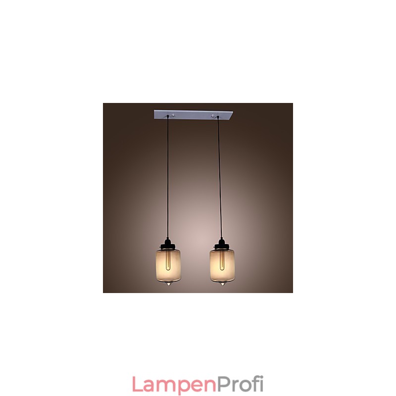 Moderne Glas-Pendelleuchte mit 2 Lichtern im transparenten Flaschendesign