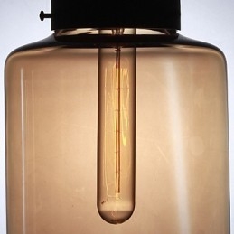 Moderne Glas-Pendelleuchte mit 2 Lichtern im transparenten Flaschendesign