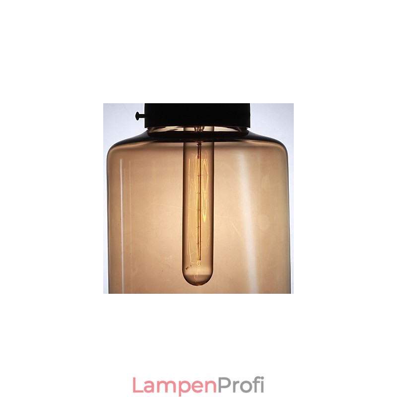 Moderne Glas-Pendelleuchte mit 2 Lichtern im transparenten Flaschendesign