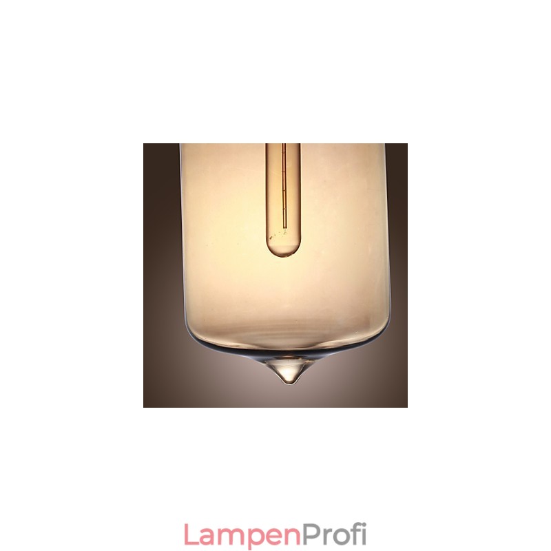 Moderne Glas-Pendelleuchte mit 2 Lichtern im transparenten Flaschendesign