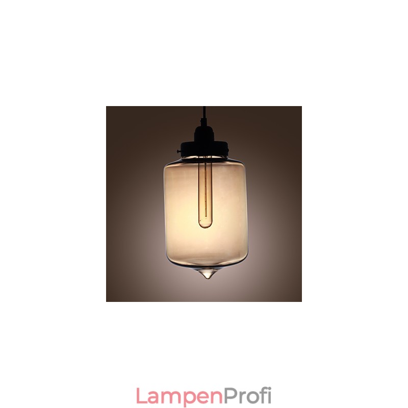 Moderne Glas-Pendelleuchte mit 2 Lichtern im transparenten Flaschendesign