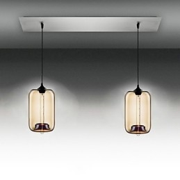 Moderne Hängeleuchte aus transparentem Glas mit 2 Lichtern im Blasen-Design